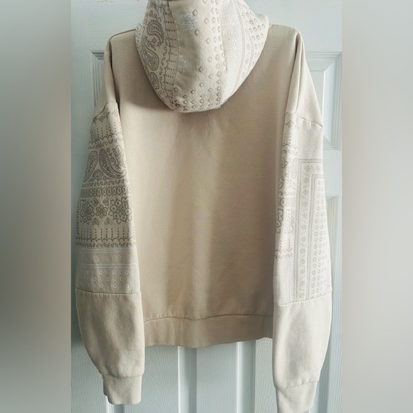 SUPPLY & DEMAND Paisley Hoodie - Cream/Tan, Boyfriend Fit, Sz M, Used Condition - Picture 5 of 5